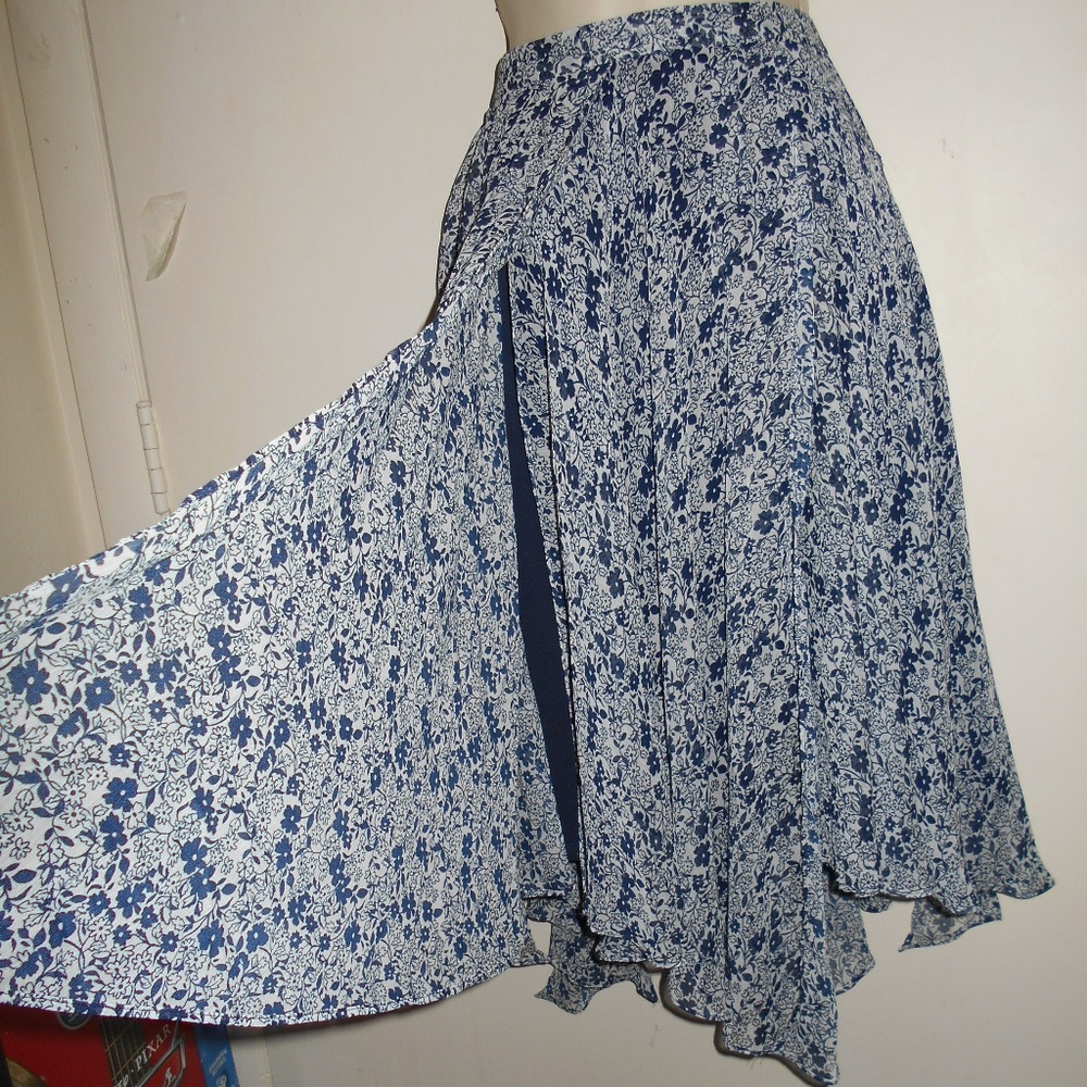 Gorgeous Floral Print Pannel Sexy Flared Skirt